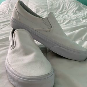 White slip on vans